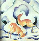 Deer in the Snow by Franz Marc